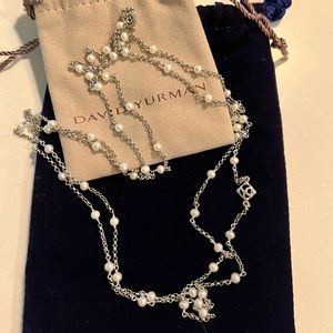 David Yurman cable collectibles 36” pearl and chain necklace